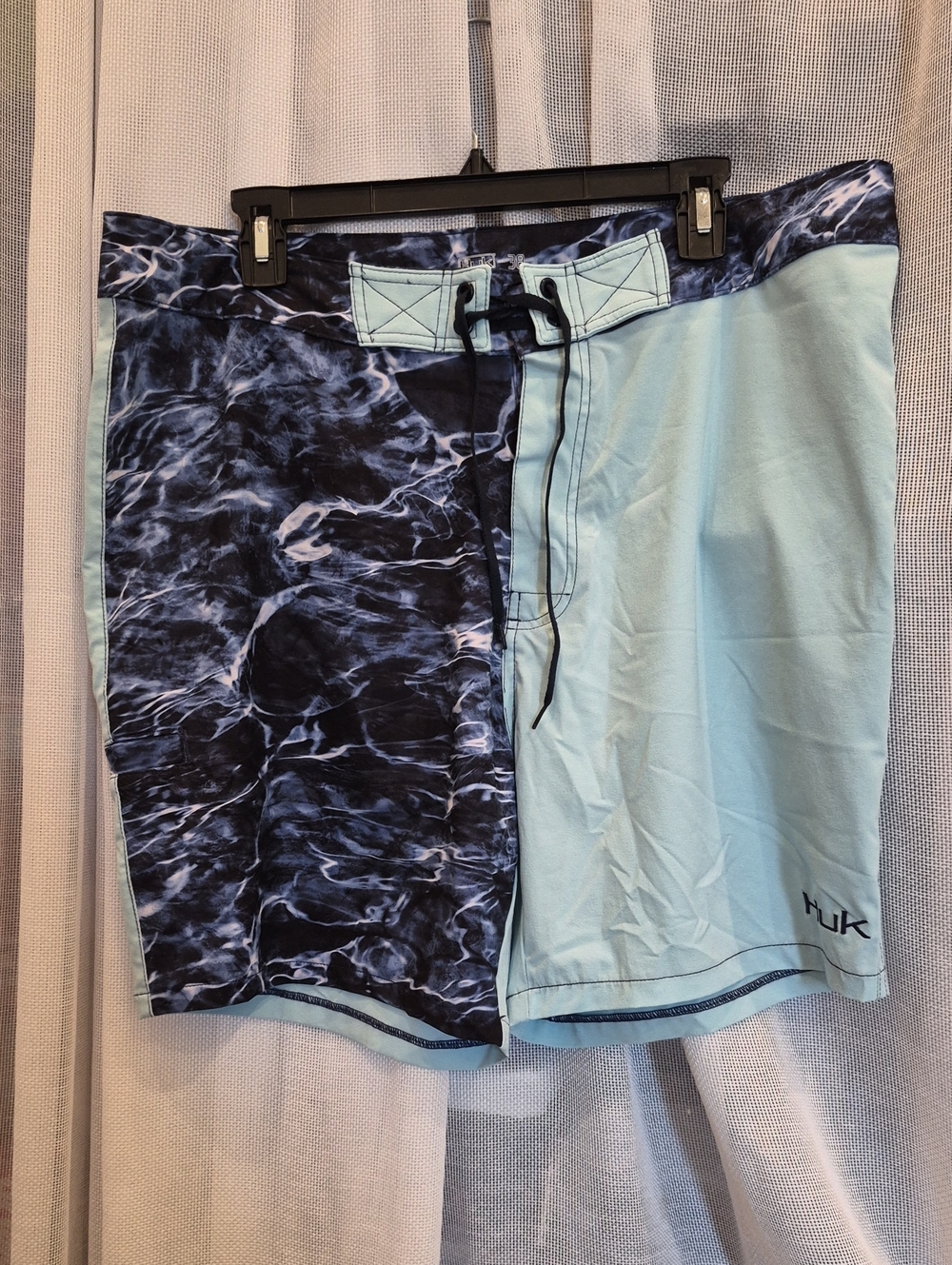 Huk Two-Tone Navy & Light Aqua Swim Board Shorts